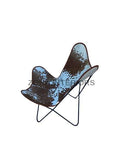Genuine Hide Butterfly Chair With Solid Welded Metal Frame