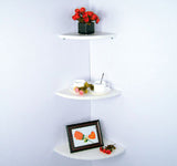 Solid Corner Wall Mount Shelf White