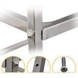 2 Tier Stainless Steel Square Tube Drink Wine Food Utility Cart 500x500x950