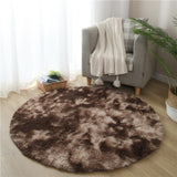 Deluxe Infinity Round Shag Rug (Mocha Coffee)