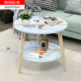 Malibu Round Coffee Table (White Stone)