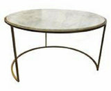Linton Coffee Table with Marble Top Metal Frame