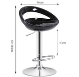 2 x Envy High Gloss Designer Bar Stools (BLACK - Set of 2)