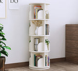 Sanctuary 360-degree Rotating 4 Tier Display Shelf Bookcase Organizer (White)