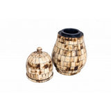 BONE CREAM AND BROWN BOX CONTAINER