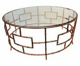 Pacific Coffee Table Gold Metal frame and heavy duty glass top