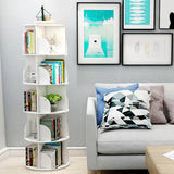 Sanctuary 360-degree Rotating 5 Tier Display Shelf Bookcase Organizer (White)