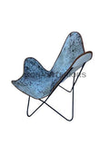 Genuine Hide Butterfly Chair With Solid Welded Metal Frame