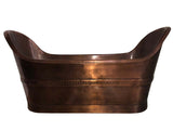 Zachary Copper Bathtub Antique Handmade-Huge Size One Off New Design Hammered free standing