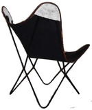 Handcrafted Vintage Retro Style Metal Frame Cowhide Leather Butterfly Chair New