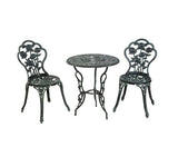 Outdoor Furniture Chairs Table 3pc Aluminium Bistro Bronze