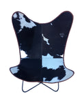 Handcrafted Vintage Retro Style Metal Frame Cowhide Leather Butterfly Chair New