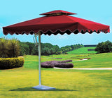 Varossa 3.5m Large Square Cantilever Outdoor Umbrella (Maroon)