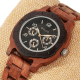 Men Multi-Function Kosso Wooden Watch