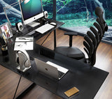 Prestige Corner Computer Desk Office Double Workstation (Black)