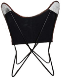 Handcrafted Vintage Retro Style Metal Frame Cowhide Leather Butterfly Chair New