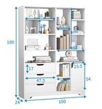 Havana Wardrobe Cupboard Bookshelf with Drawer, Cabinet, Shelf