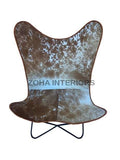 Genuine Hide Butterfly Chair With Solid Welded Metal Frame