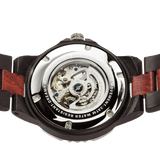 Men Genuine Automatic Rose Ebony Wooden Watches No Battery Needed