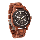 Men Multi-Function Kosso Wooden Watch