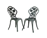 Outdoor Furniture Chairs Table 3pc Aluminium Bistro Bronze