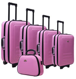 5pc Suitcase Trolley Travel Bag Luggage Set PINK