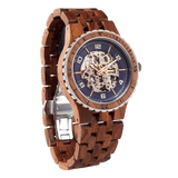 Men Premium Self-Winding Transparent Body Kosso Wood Watches