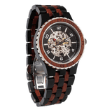 Men Premium Self-Winding Transparent Body Ebony Rosewood Watches