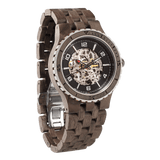 Men Premium Self-Winding Transparent Body Walnut Wood Watches