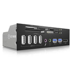 ICY BOX 5.25" Card Reader with multiport front panel (IB-863a-B)