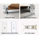 Instahut Motorised 4x3m Folding Arm Awning - Beige