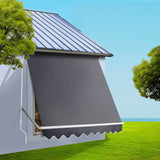 Instahut 1.8m x 2.1m Retractable Fixed Pivot Arm Awning - Grey