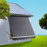 Instahut 2.1m x 2.1m Retractable Fixed Pivot Arm Awning - Grey