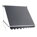 Instahut 2.4m x 2.1m Retractable Fixed Pivot Arm Awning - Grey
