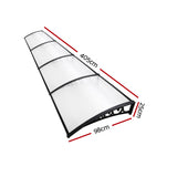 Instahut Window Door Awning Door Canopy Patio UV Sun Shield WHITE 1mx4m DIY