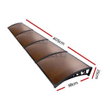 Instahut Window Door Awning Door Canopy Patio UV Sun Shield BROWN 1mx4m DIY