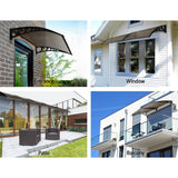 Instahut Window Door Awning Door Canopy Patio UV Sun Shield BROWN 1mx4m DIY