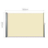 Instahut Retractable Side Awning Shade 2 x 3m - Beige