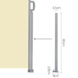 Instahut Retractable Side Awning Shade 2 x 3m - Beige