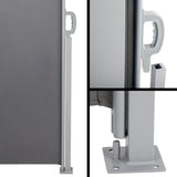 Instahut Retractable Side Awning Shade 2 x 3m - Grey