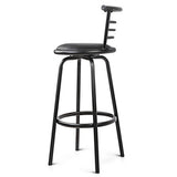 Artiss Set of 2 PU Leather Bar Stools - Black and Steel