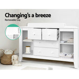 Keezi  Change Table with Drawers - White