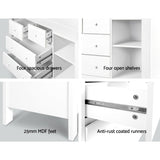 Keezi  Change Table with Drawers - White
