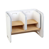 Keezi 3PC Kids Table and Chairs Set Toys Play Desk Children Shelf Storage White