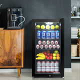 Devanti 98L Bar Fridge Glass Door Mini Freezer Fridges Countertop Beverage Commercial