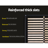 Bed Frame Double Size Base Mattress Platform Full Size Leather Wooden Black NEO