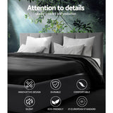 ANNA Bed Frame Queen Size Mattress Base Platform Fabric Wooden Grey