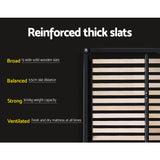 ANNA Bed Frame Queen Size Mattress Base Platform Fabric Wooden Grey