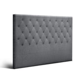 King Size Bed Head Headboard Bedhead Fabric Frame Base CAPPI Grey
