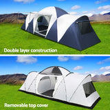 Weisshorn Family Camping Tent 12 Person Hiking Beach Tents Canvas (3 Rooms)